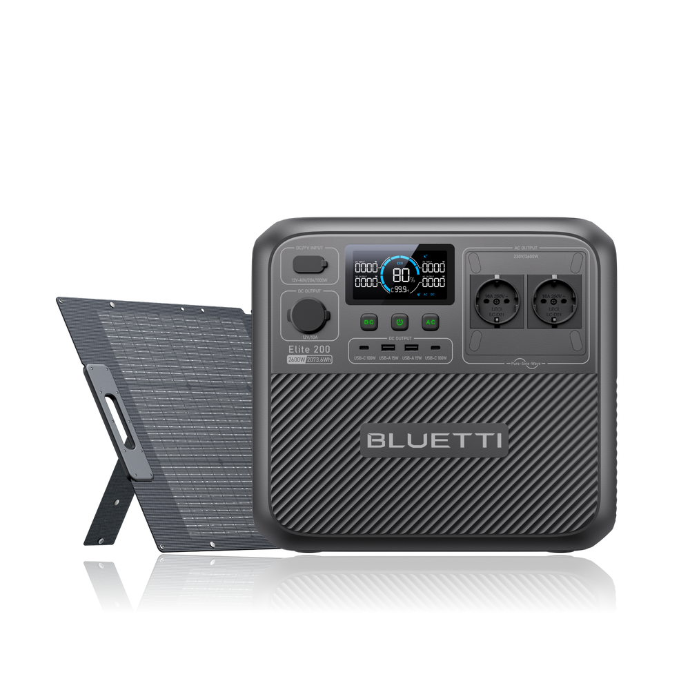 BLUETTI Elite 200 V2+200 W Solar | 2600 W 2073,6 Wh | 200 W Solar kit