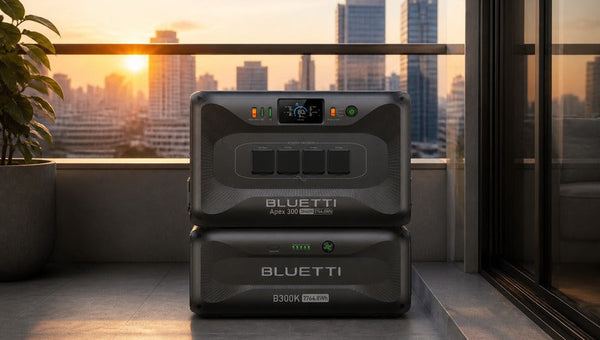 BLUETTI Apex 300+B300K generador solar en exterior