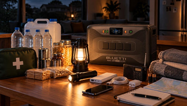 Kit de supervivencia para apagón con BLUETTI Apex 300