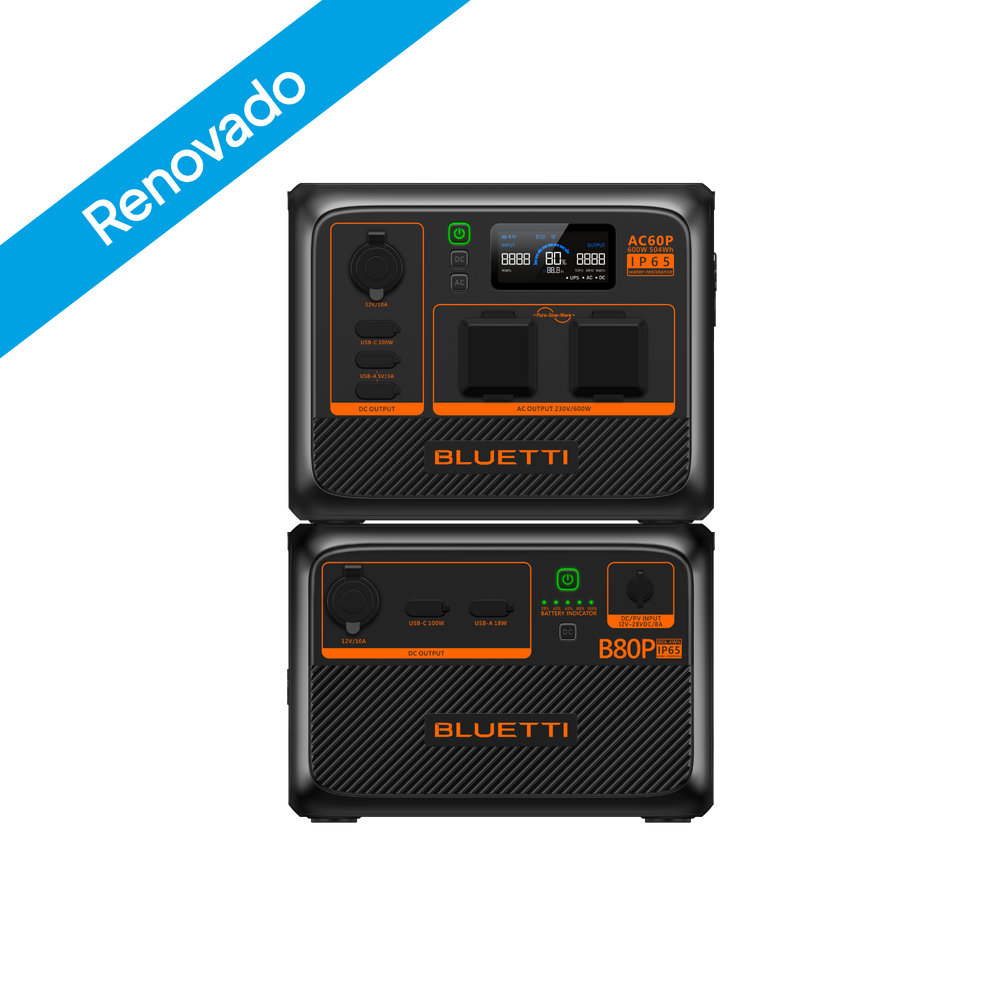 BLUETTI AC60P+B80P Kit de energía | 600 W 1.310 Wh (Renovado)