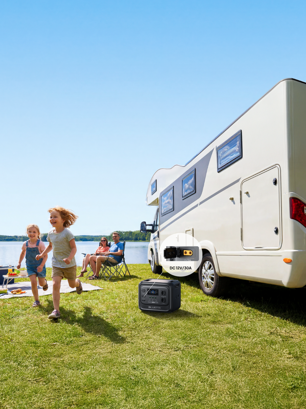 Puerto especial de 12 V/30 A para viajes en RV