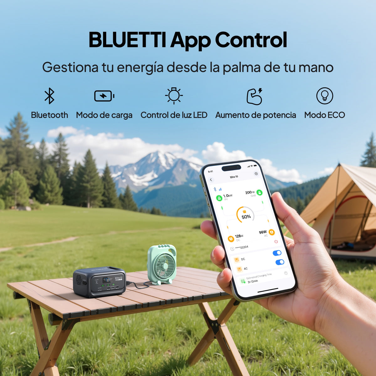 BLUETTI Elite 10 Mini Estación de energía portátil | 200 W 128 Wh