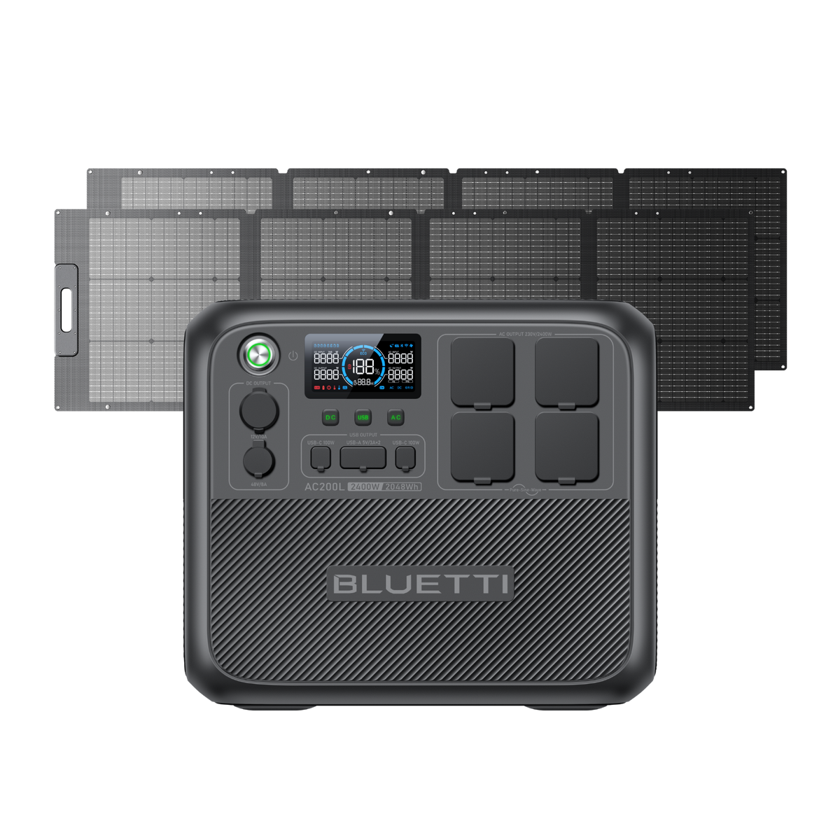 BLUETTI AC200L+B300K+350 W Solar | 2.400 W 4.812,8 Wh | 350 W Kit Solar