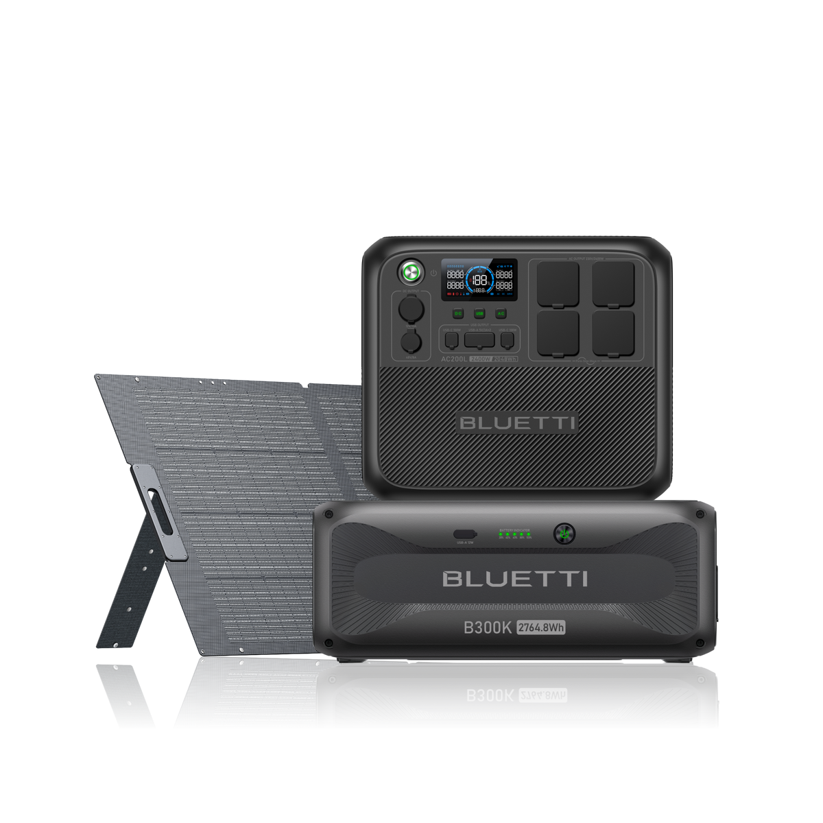 BLUETTI AC200L+B300K+350 W Solar | 2.400 W 4.812,8 Wh | 350 W Kit Solar