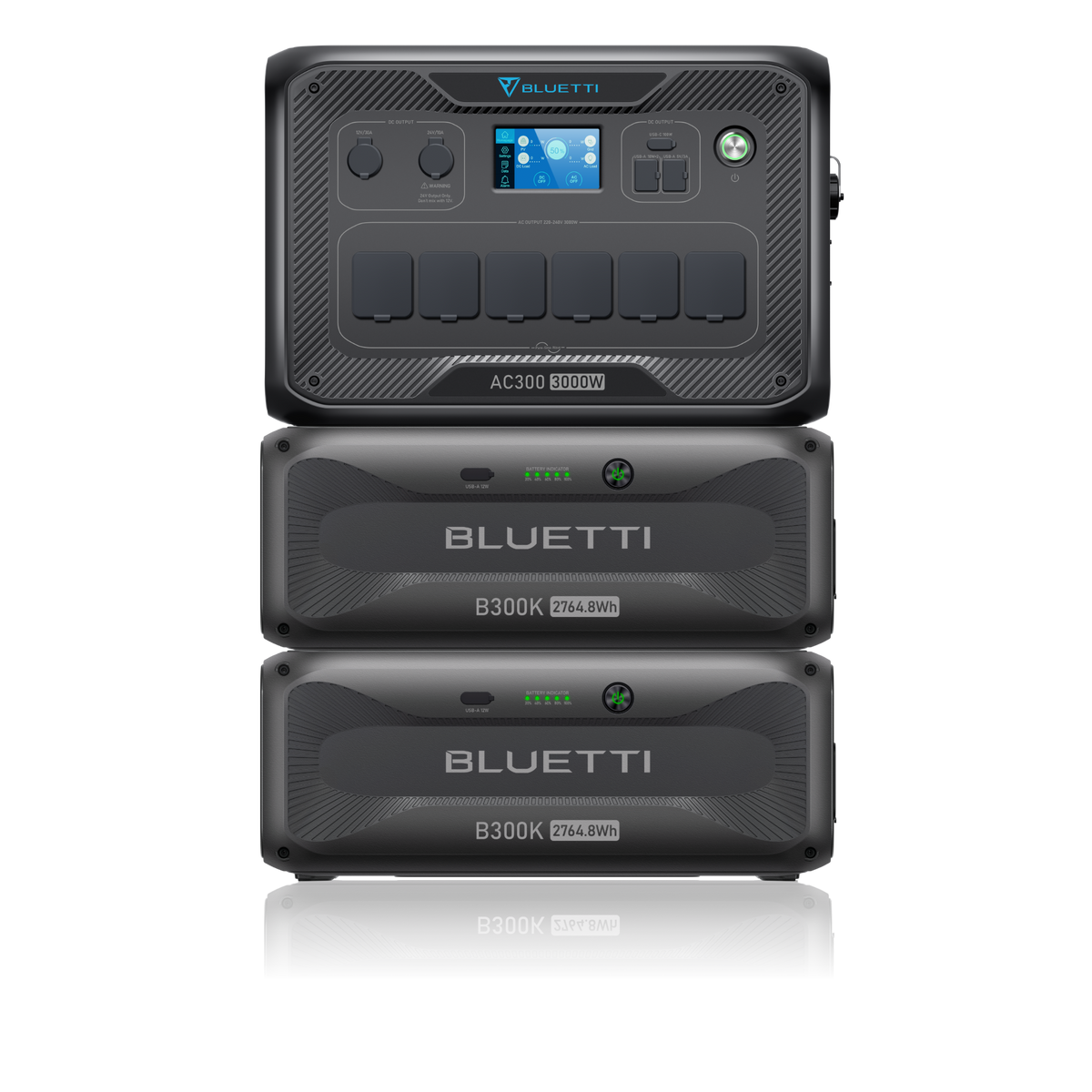 BLUETTI AC300 + 2*B300K Batería de respaldo para el hogar | 3.000 W 5529,6 Wh