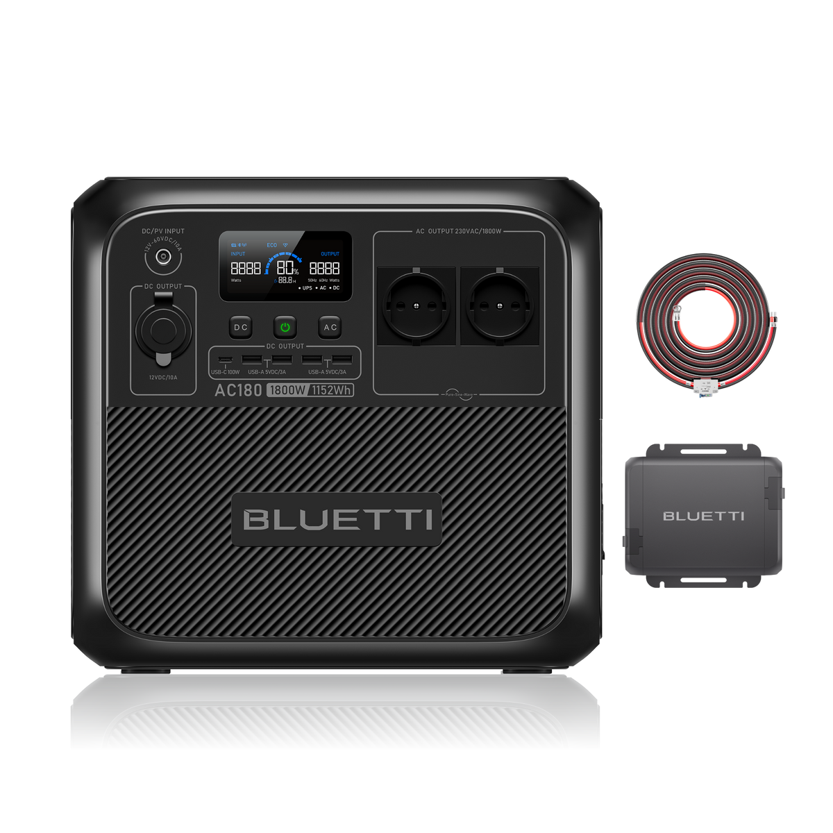 BLUETTI AC180+Charger 1: Recarga la estación de energía portátil mientras conduces