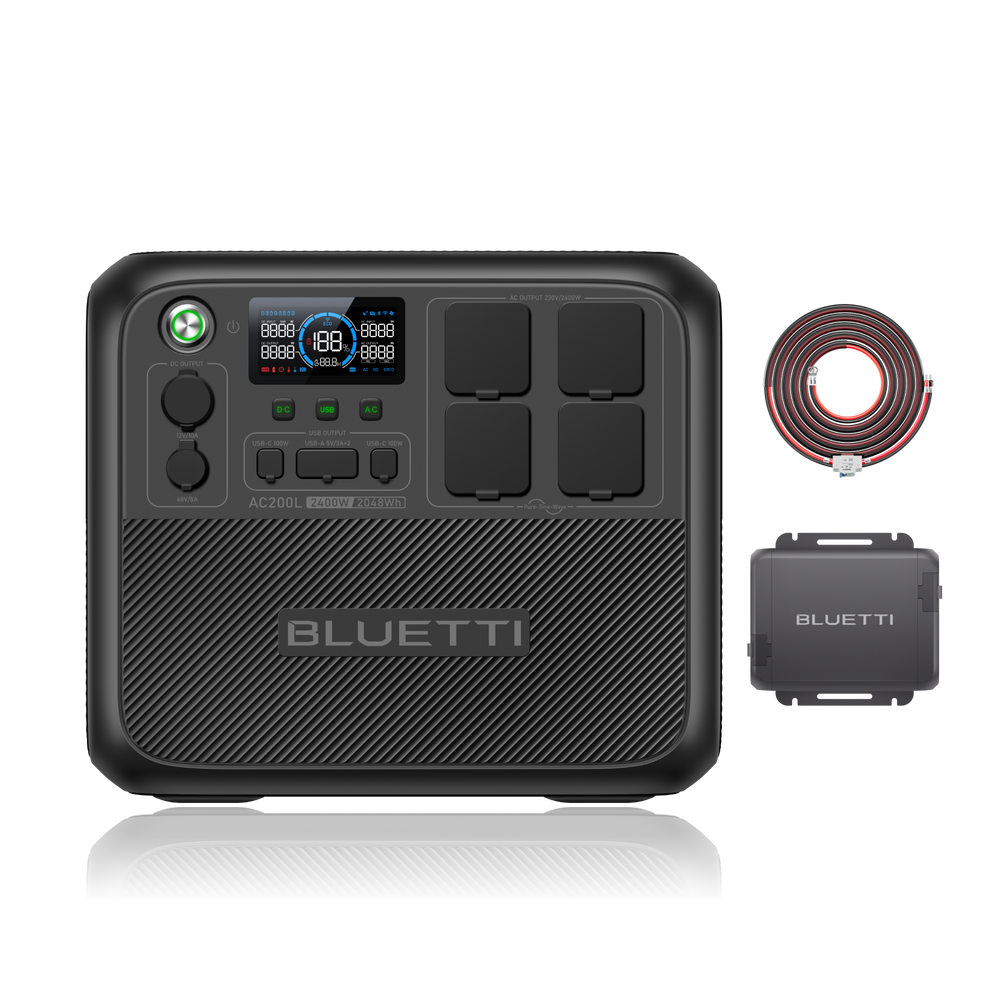 BLUETTI AC200L+Charger 1: Recarga la estación de energía portátil mientras conduces