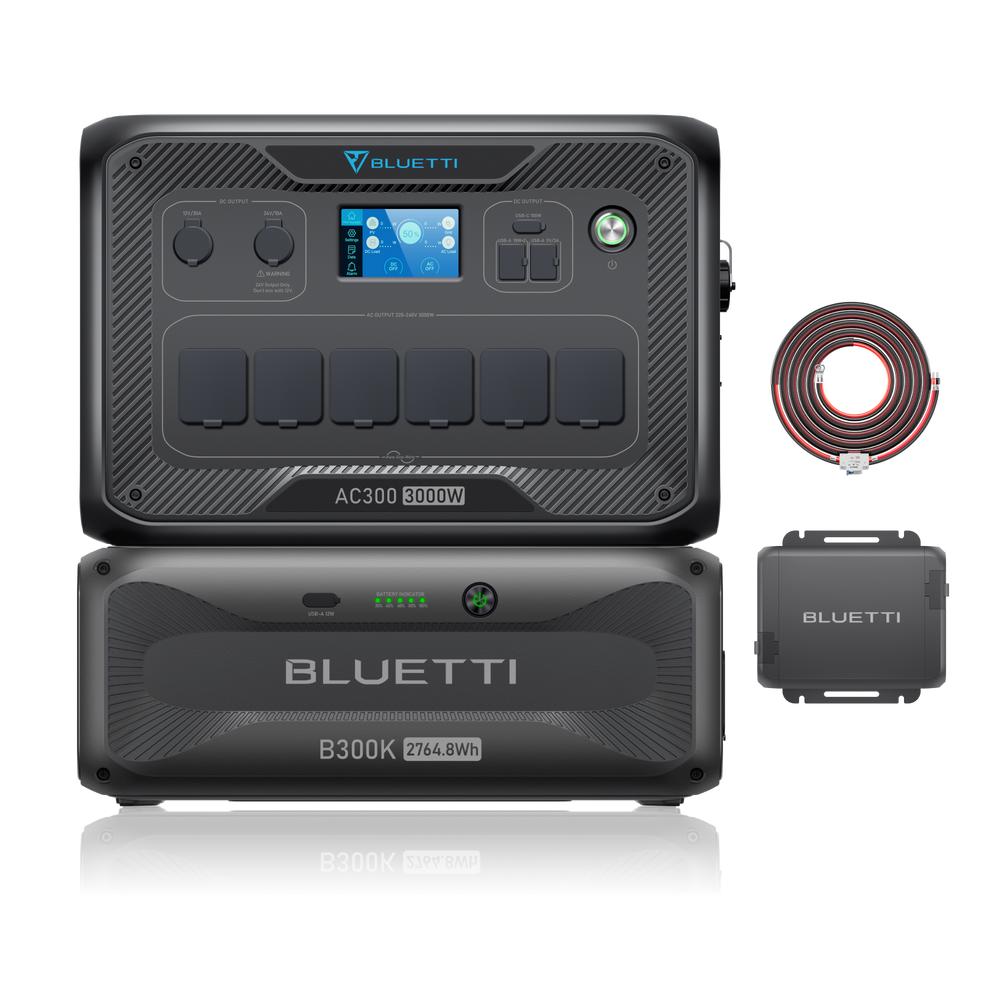 BLUETTI AC300+B300K+Charger 1: Recarga la estación de energía portátil mientras conduces (Amazon)