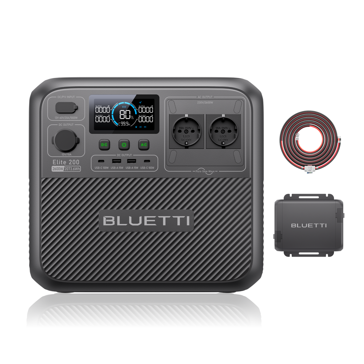 BLUETTI Elite 200 V2+Charger 1: Recarga la estación de energía portátil mientras conduces
