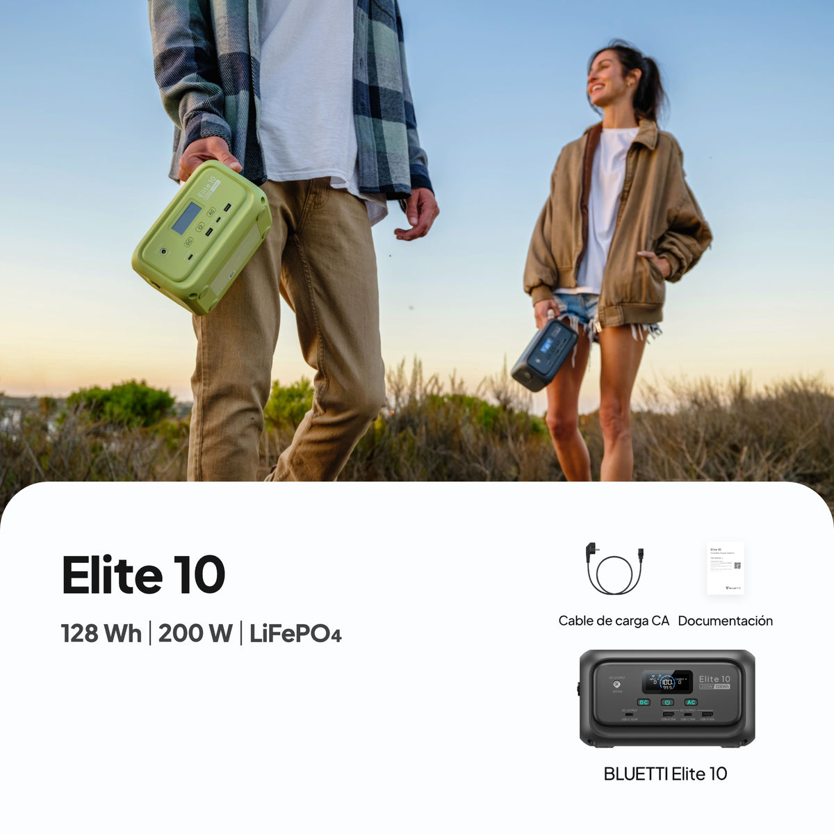 BLUETTI Elite 10 Mini Estación de energía portátil | 200 W 128 Wh